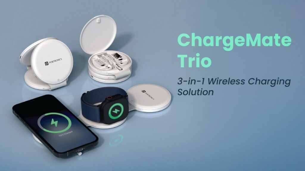 Portronics Launches ChargeMate Trio A 3-in-1 Wireless Charger with Travel Kit