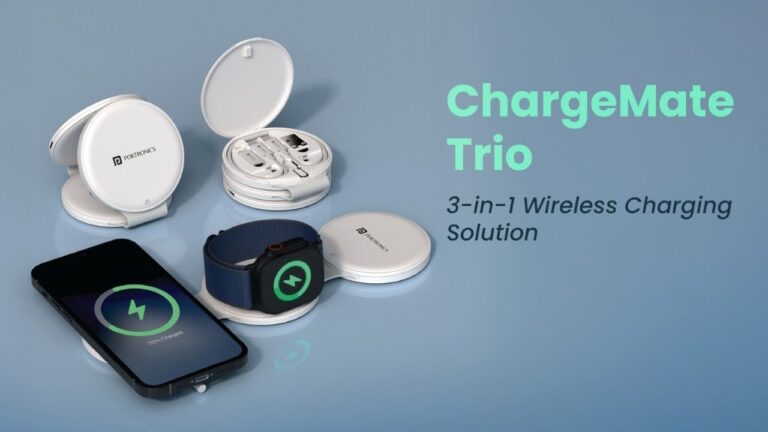 Portronics Launches Chargemate Trio A 3 In 1 Wireless Charger With Travel Kit