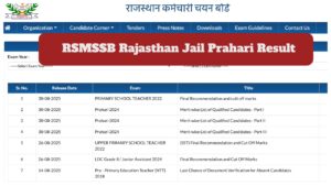 RSMSSB Rajasthan Jail Prahari Result Declared – How to Check Score at rssb.rajasthan.gov.in
