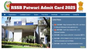 RSSB Patwari Admit Card 2025 Declared – Direct Link to Download Hall Ticket at rssb.rajasthan.gov.in