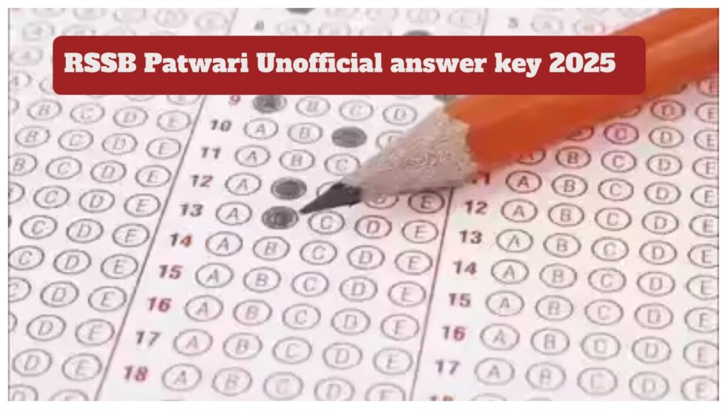 RSSB Patwari Unofficial answer key 2025