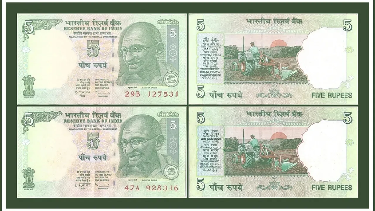 Rare 5 Rupee Note