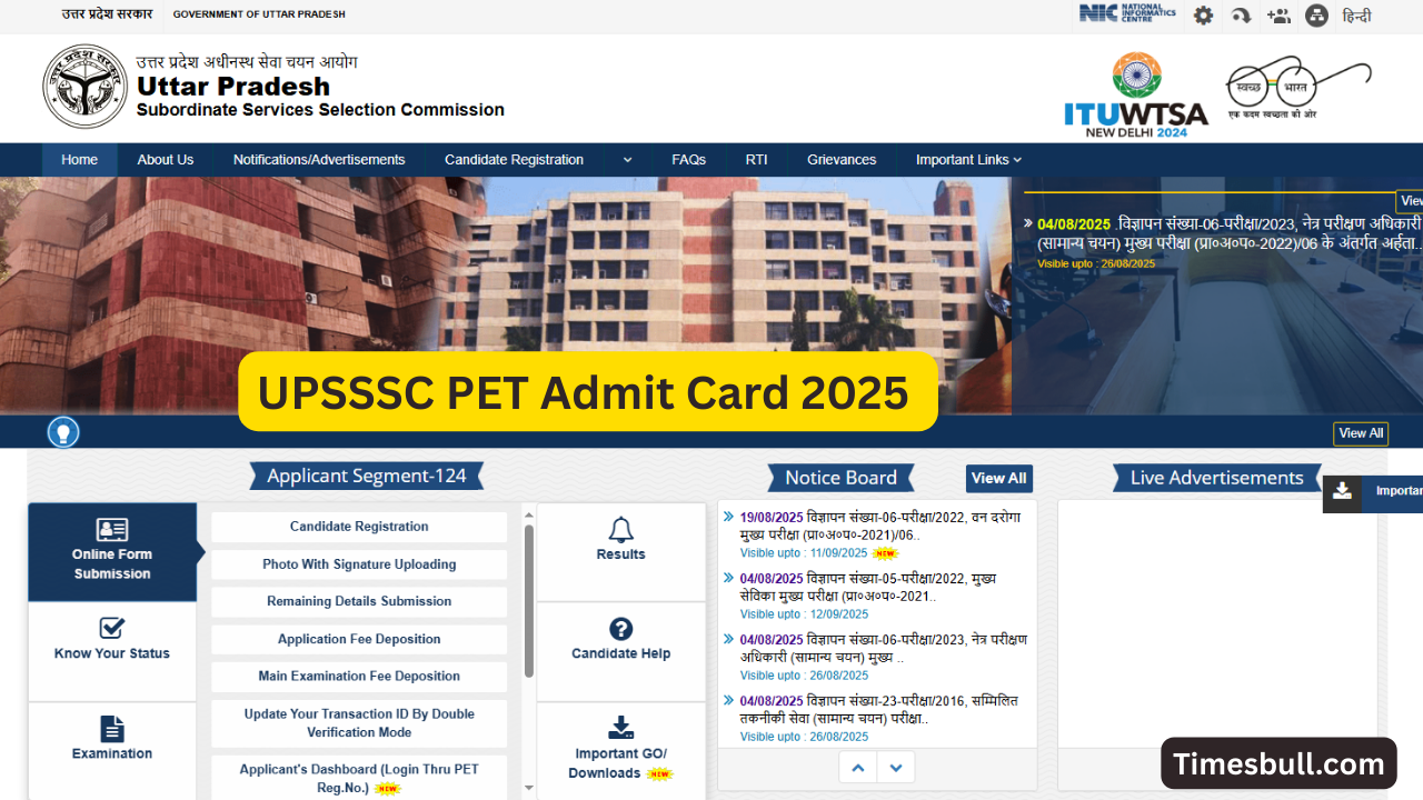 UPSSSC PET Admit Card