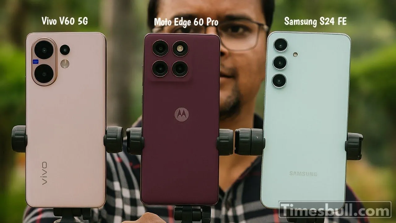 Vivo V60 5g Vs Moto Edge 60 Pro Vs Samsung Galaxy S24 Fe