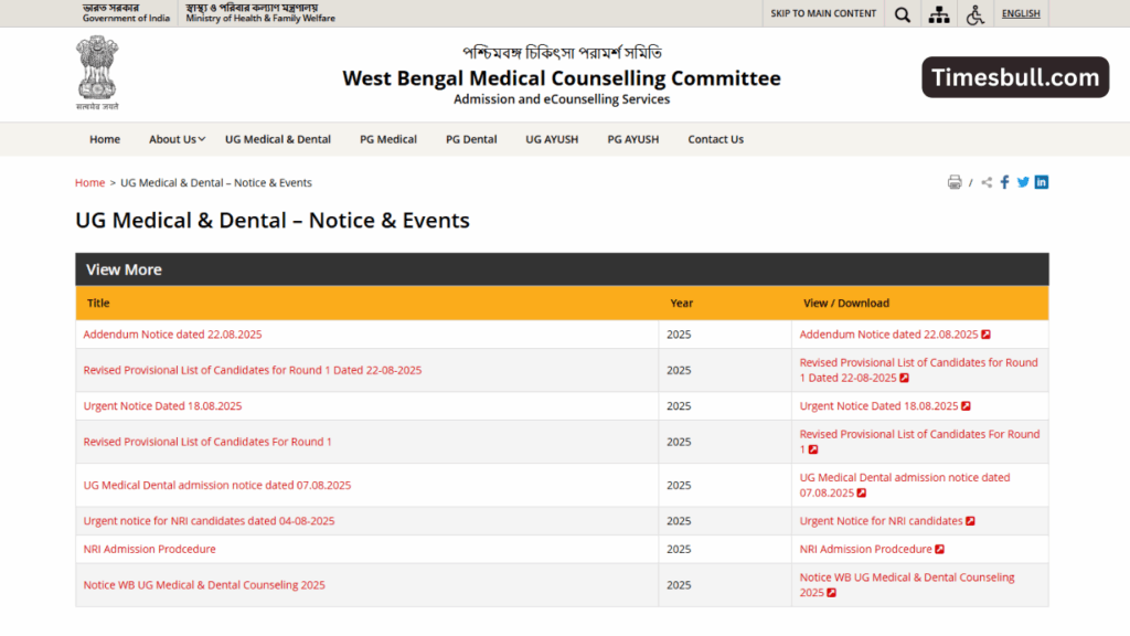WB NEET UG Round 1 Result (2)