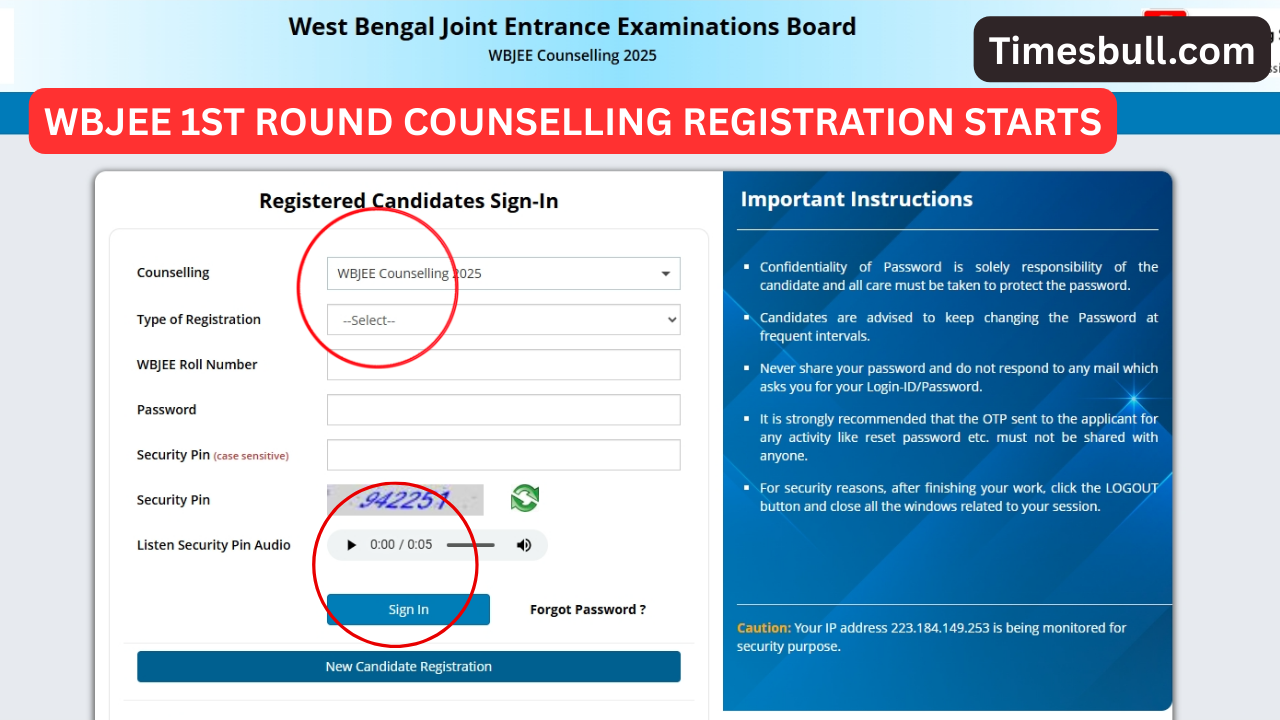 WBJEE 2025 Counselling: First Round...