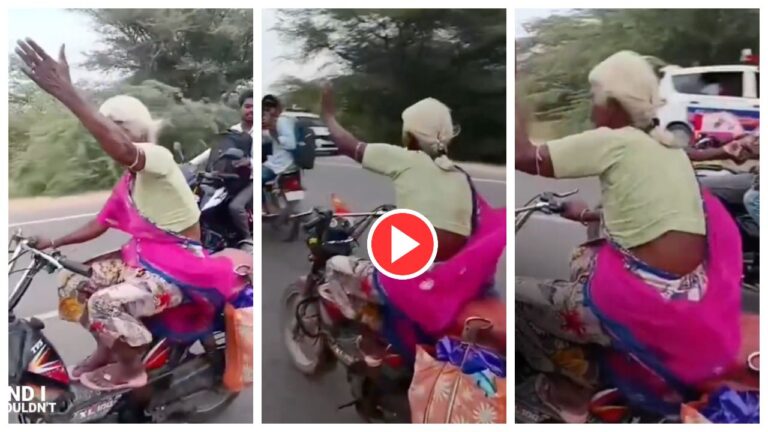 Viral Video – Watch This Daring Grandma Video as She Rides a Bike with One Hand