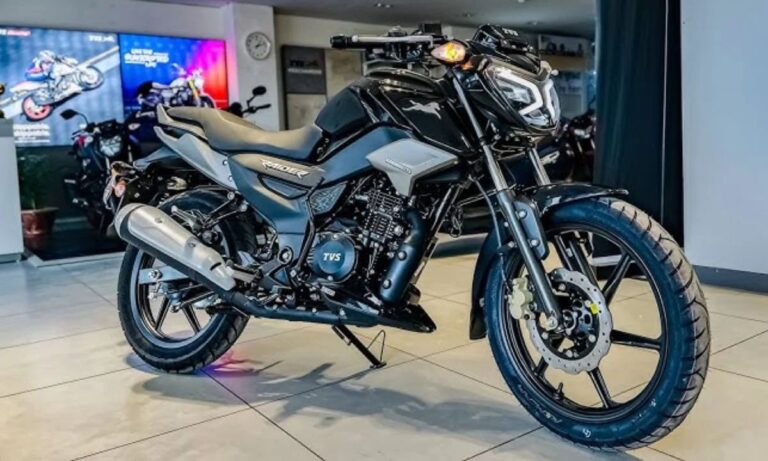 2025 TVs Raider 125 with 56kmpl mileage, equipped with advanced features and safety