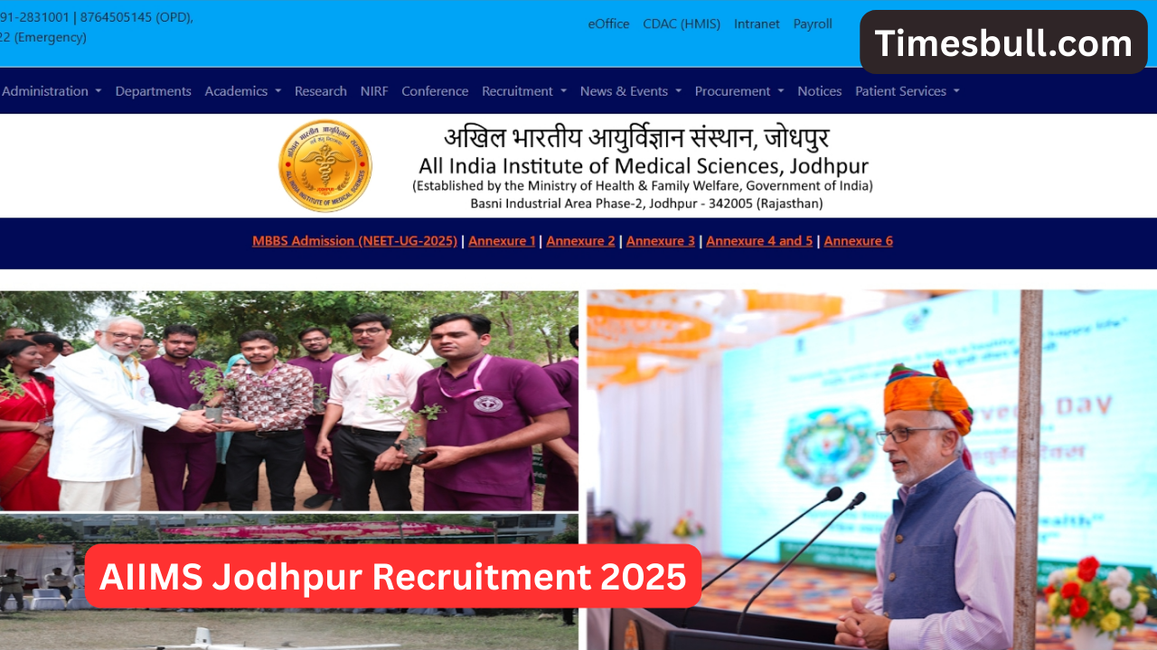 AIIMS Jodhpur Recruitment 2025: 109...