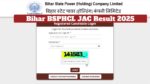 Bihar BSPHCL JAC Result 2025