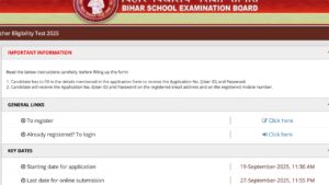 Bihar STET 2025 Last Date to Apply for Teacher Eligibility Test is September 27