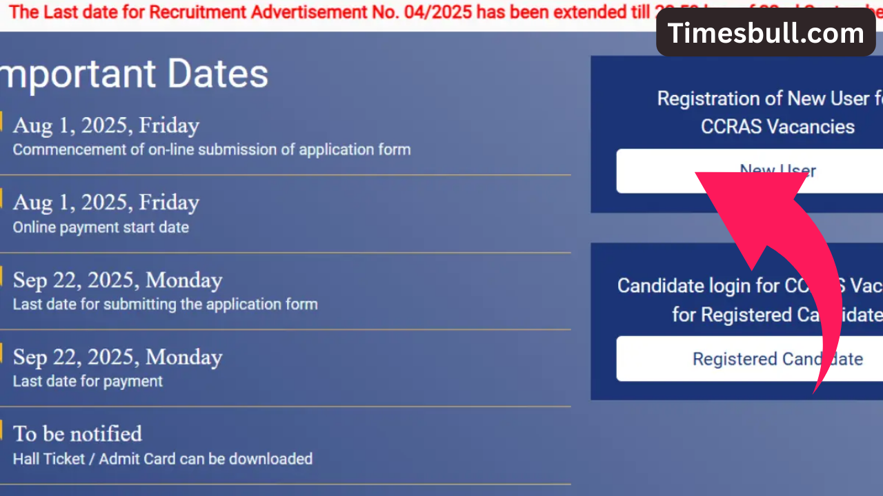 Govt Job Alert! CCRAS Extends...