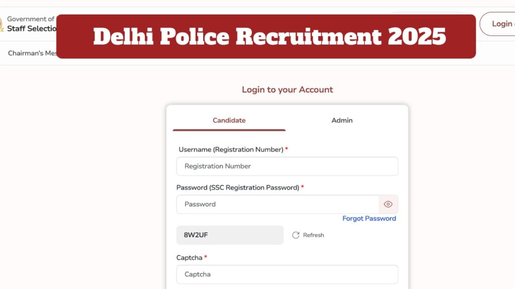 SSC Delhi Police Constable Vacancy 2025 Notification Out for 7565 Posts