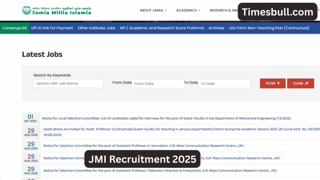 JMI Recruitment 2025: Big Vacancy Assistant Professor & Guest Faculty, apply at jmi.ac.in