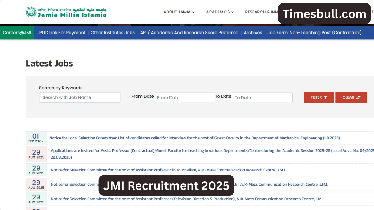 JMI Recruitment 2025: Big Vacancy...