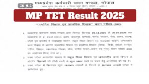 MP TET Result 2025 Declared, Check Your Scorecard Now at esb.mp.gov.in