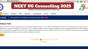 NEET UG Counselling 2025 – Round 3 Registration Begins Today at mcc.nic.in