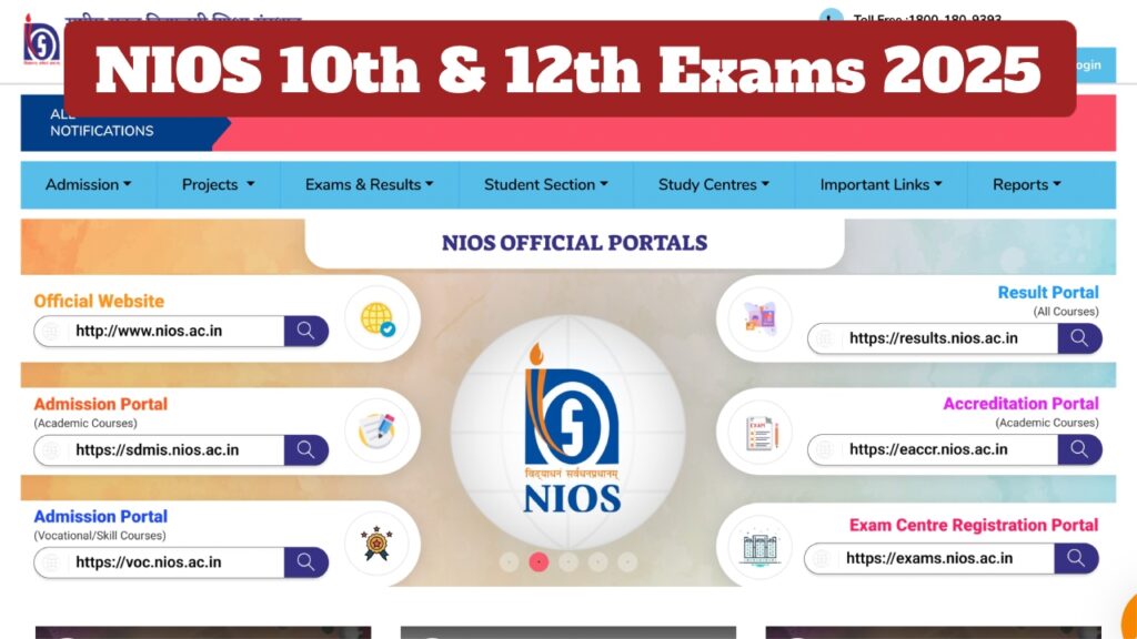 NIOS 10th & 12th Exams 2025