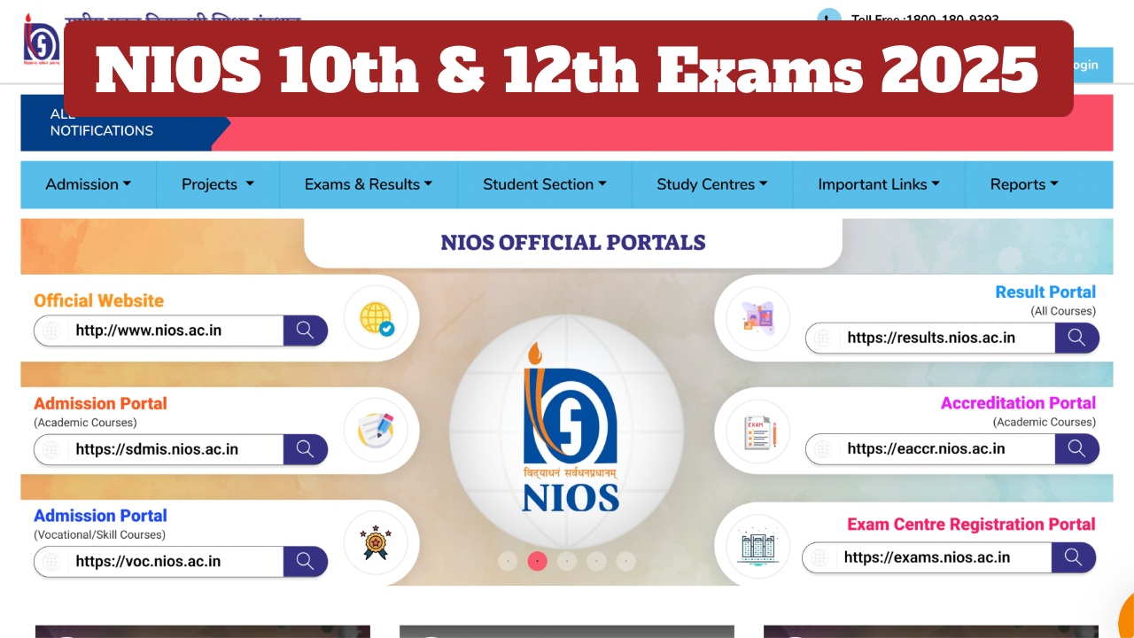 NIOS 10th & 12th Exams...