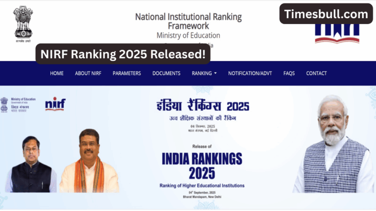 NIRF Ranking 2025 Out! Check Top Colleges and Universities at nirfindia.org