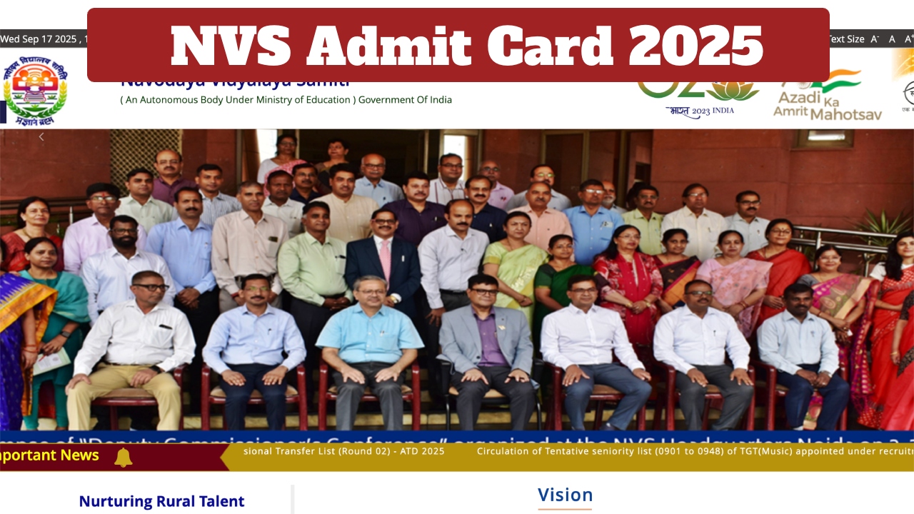 NVS Admit Card 2025