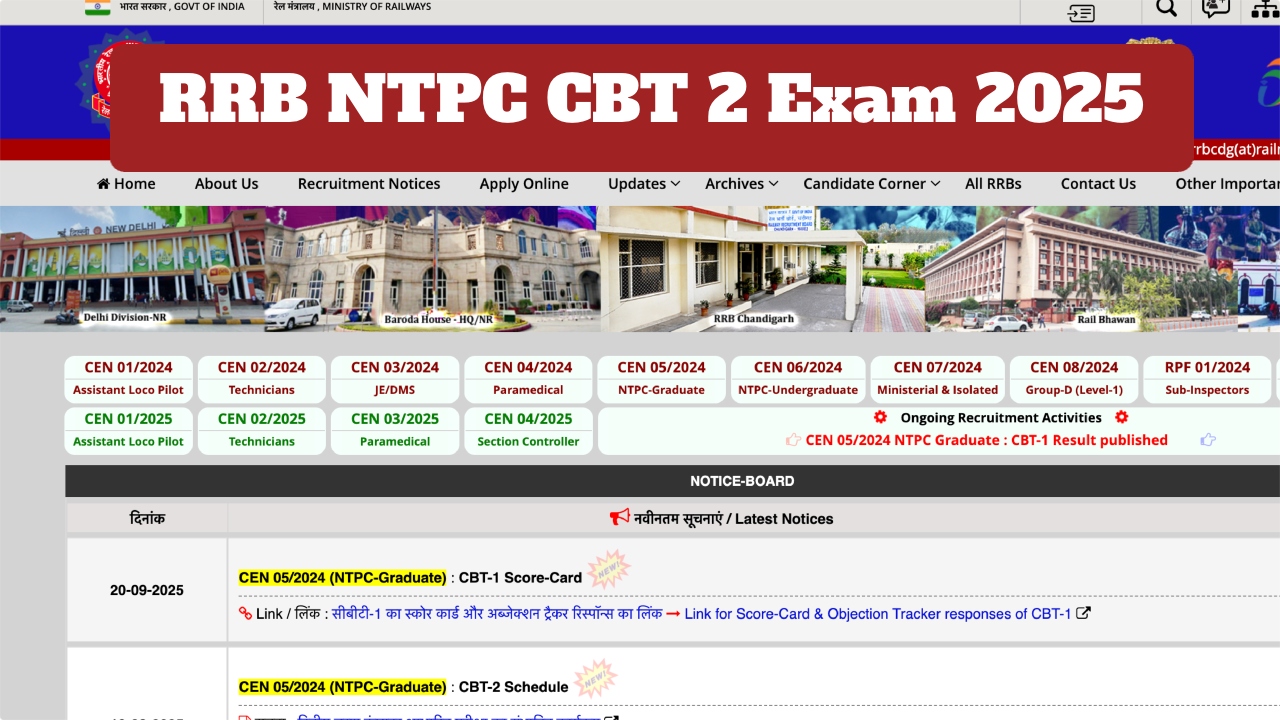 RRB NTPC CBT 2 Exam...