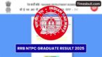 RRB NTPC Graduate Level Result 2025