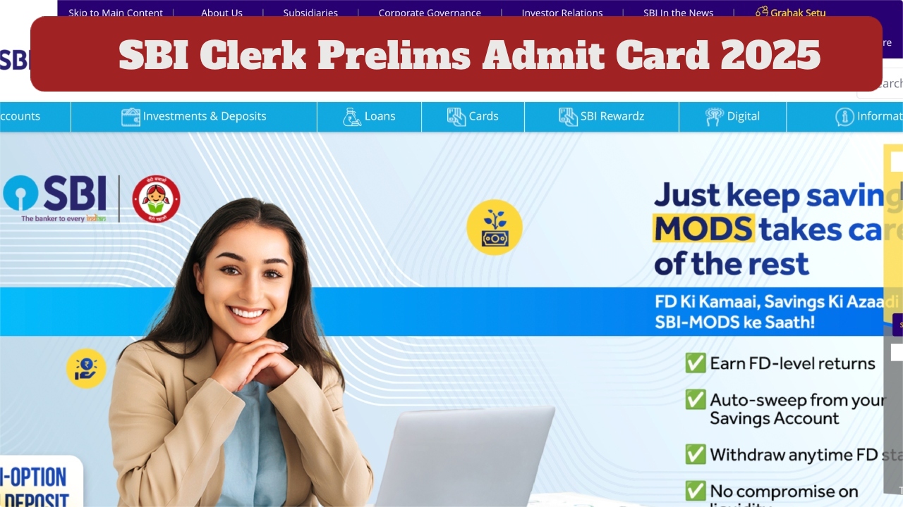 SBI Clerk Prelims Admit Card...