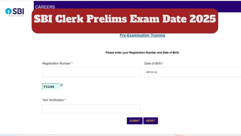 SBI Clerk Prelims Exam Date 2025 – SBI Announces September 20, 21, and 27 for Recruitment Exam