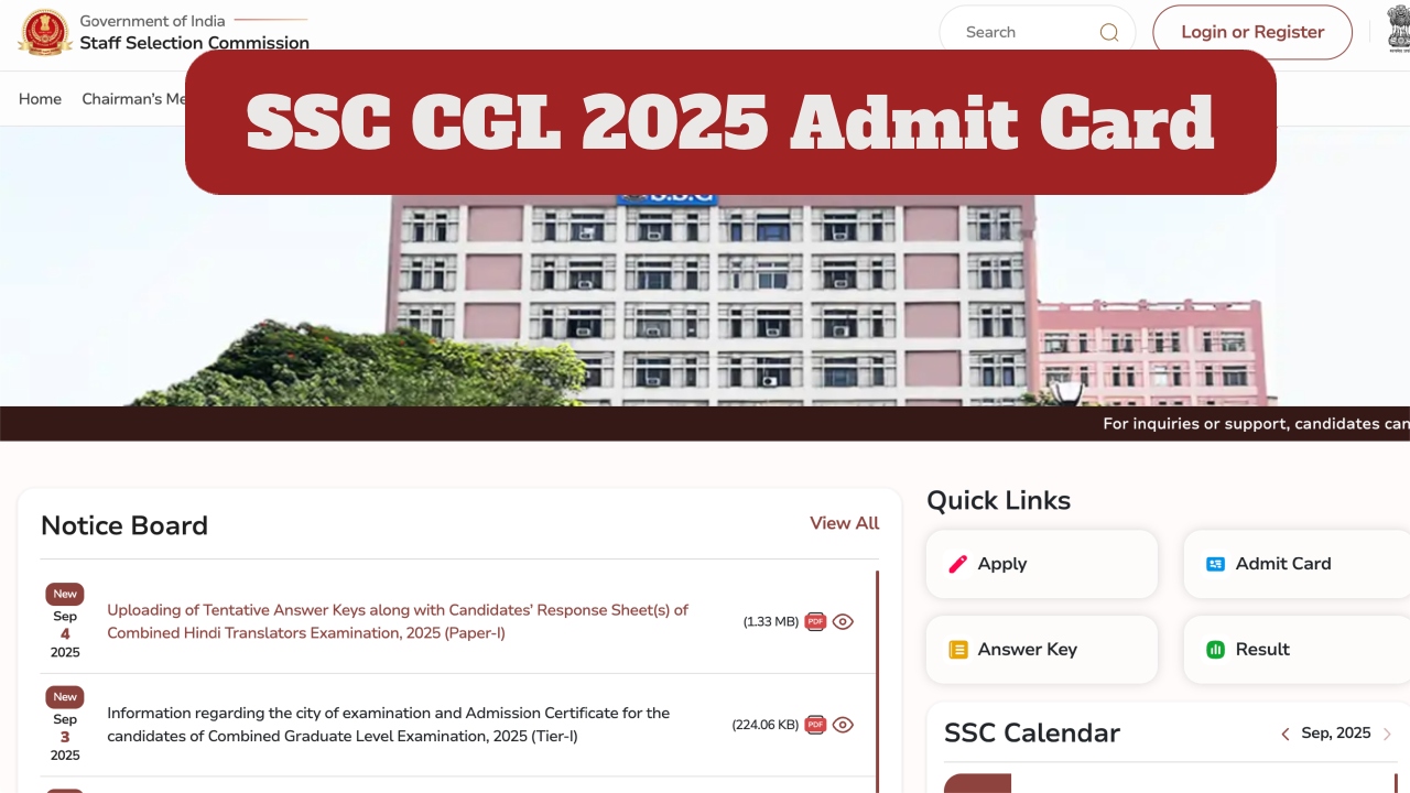 SSC CGL 2025 Admit