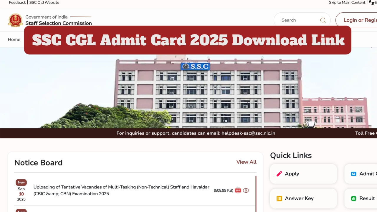 SSC CGL Admit Card 2025...
