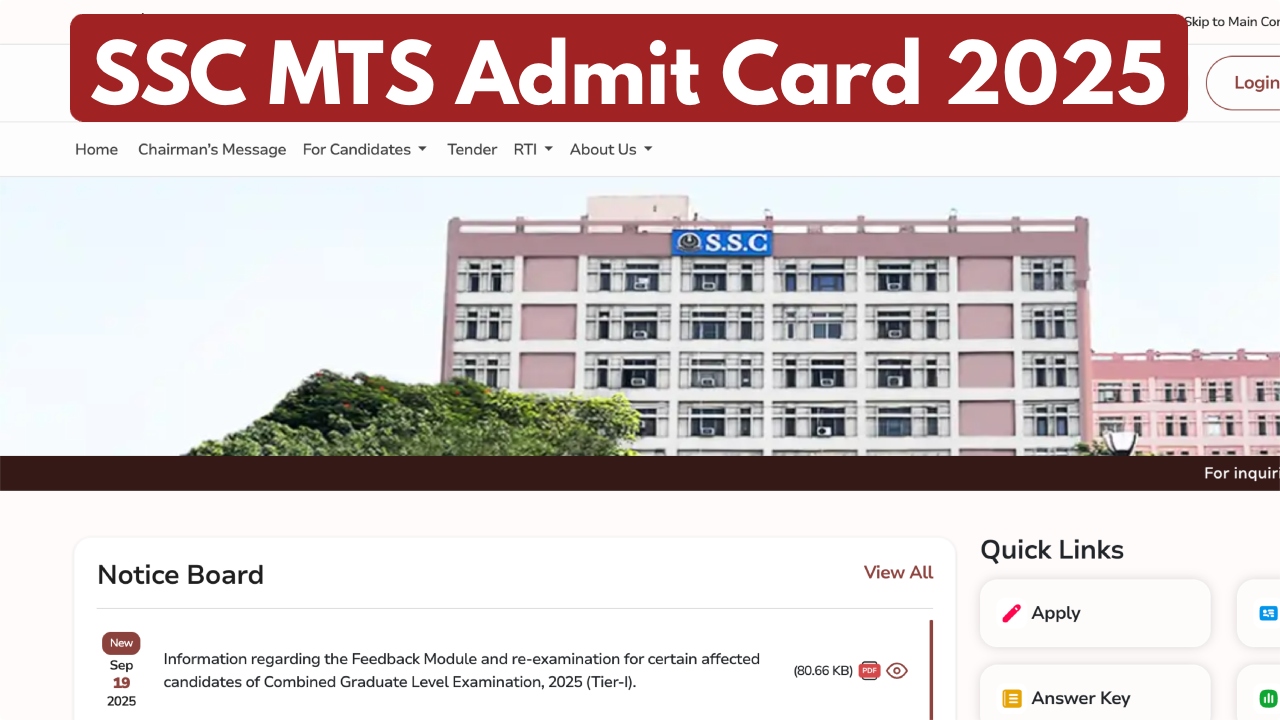 SSC MTS Admit Card