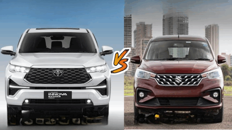 Toyota Innova HyCross CNG vs Maruti Ertiga CNG – Ultimate 2025 7 Seater Family Car Comparison
