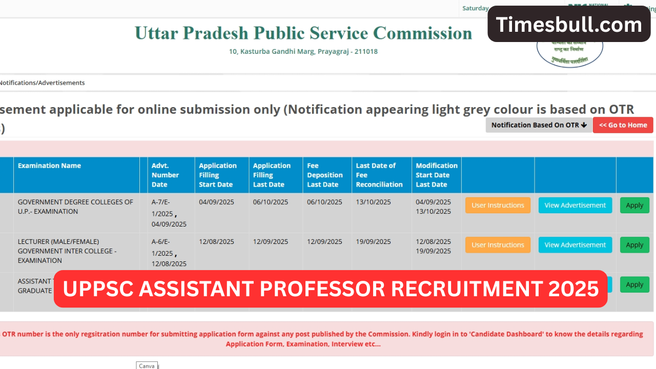UPPSC Assistant Professor Recruitment 2025:...