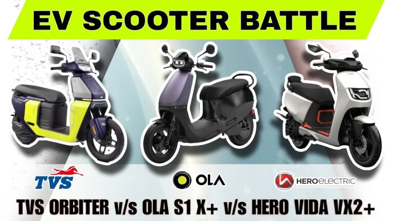 Ola S1 X+ vs TVS Orbiter vs Vida VX2 Plus Price and Range Compared