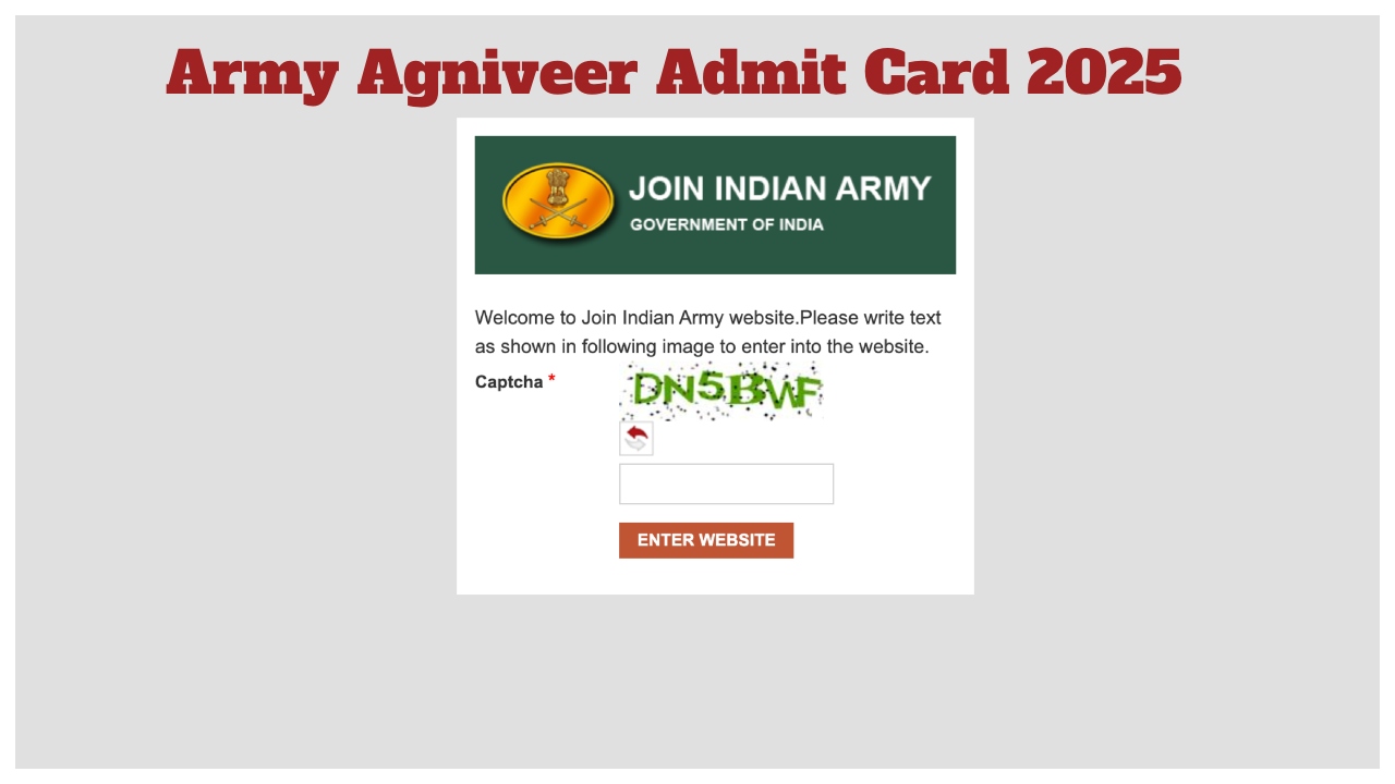 Army Agniveer Admit Card 2025...