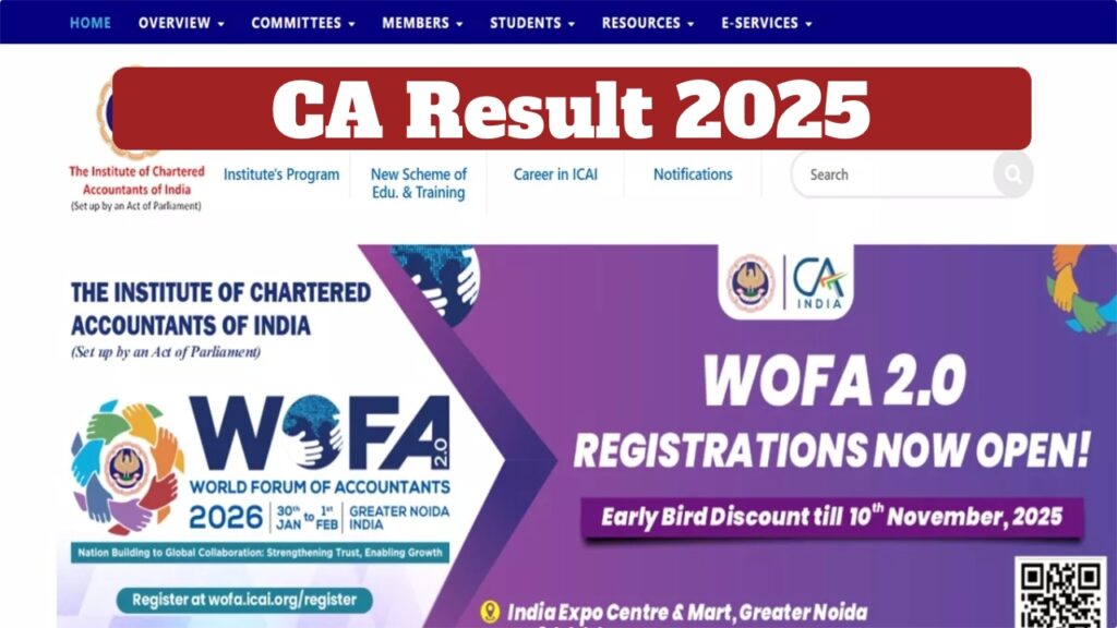 CA September Result 2025 – How to Check Score at icai.nic.in
