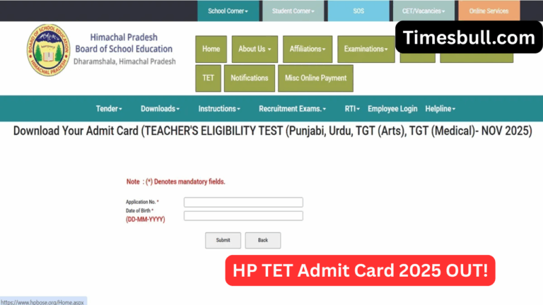 HP TET Admit Card 2025 OUT! Download Now at hpbose.org Before Exam Day