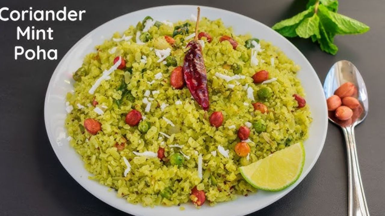 Hariyali Poha Recipe