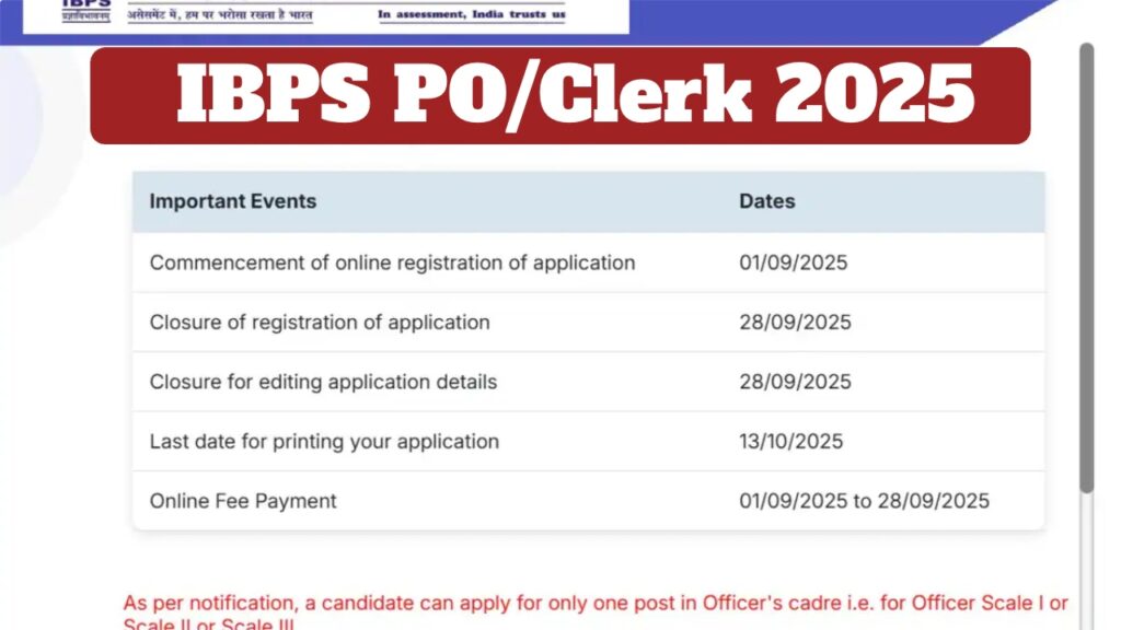 IBPS PO/Clerk 2025 – Correction Window Active; How to Edit Your Application at ibps.in