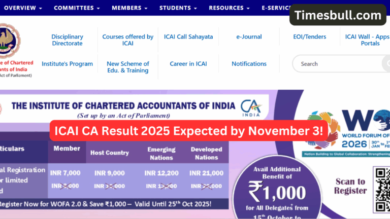 ICAI CA Result 2025 Expected by November 3! Check Foundation, Inter & Final Scores at icai.nic.in