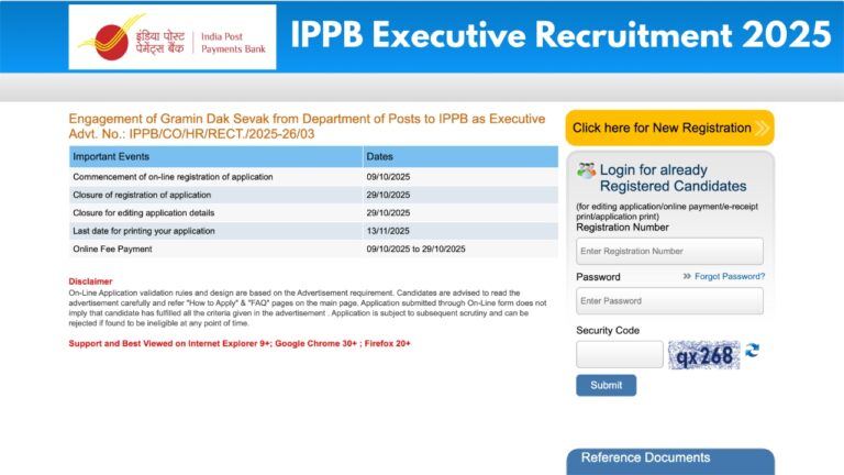 India Post Payments Bank Executive Vacancy 2025, Apply at ippbonline.com