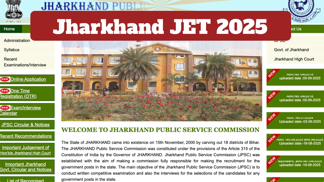 Jharkhand JET 2025 Application