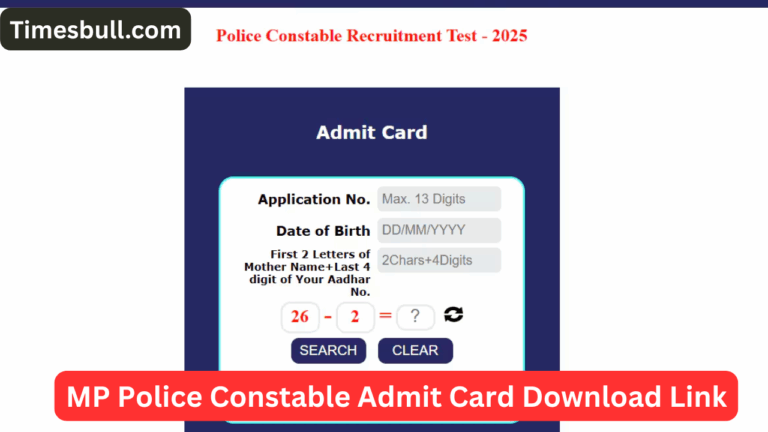 MP Police Constable Admit Card 2025 Released, Exam to Begin on October 30- Check Direct Link Here