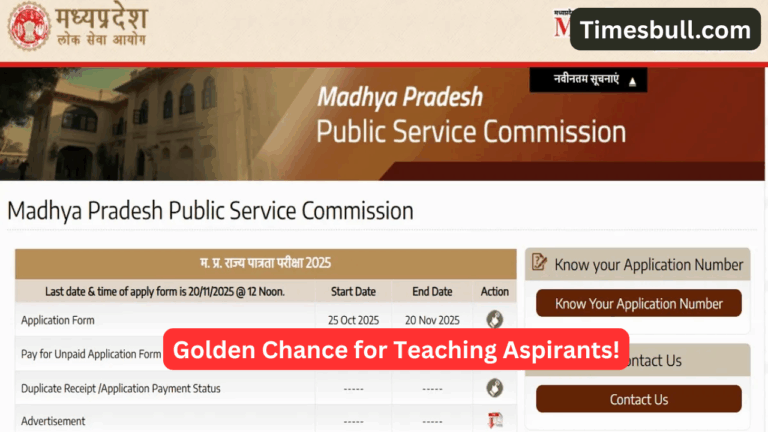 Golden Chance for Teaching Aspirants! MP SET 2025 Registration Begins at mppsc.mp.gov.in