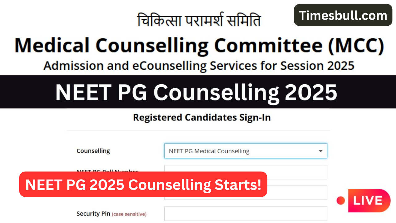 NEET PG 2025 Counselling Starts!...
