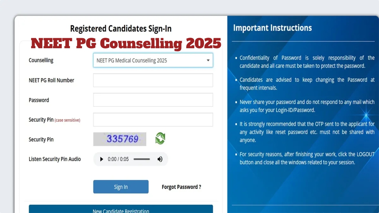 NEET PG Counselling 2025 Round...