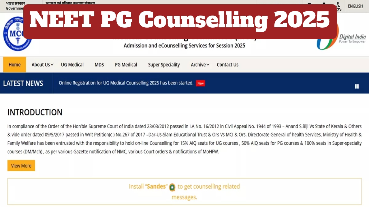 NEET PG Counselling 2025 Registration...