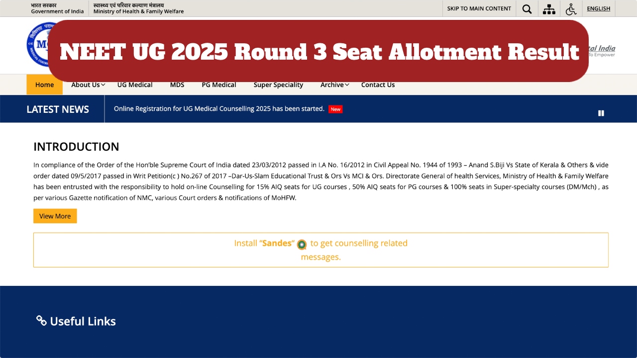 NEET UG 2025 Round 3...