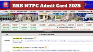 RRB NTPC Admit Card 2025 – Direct Link to Download Hall Ticket